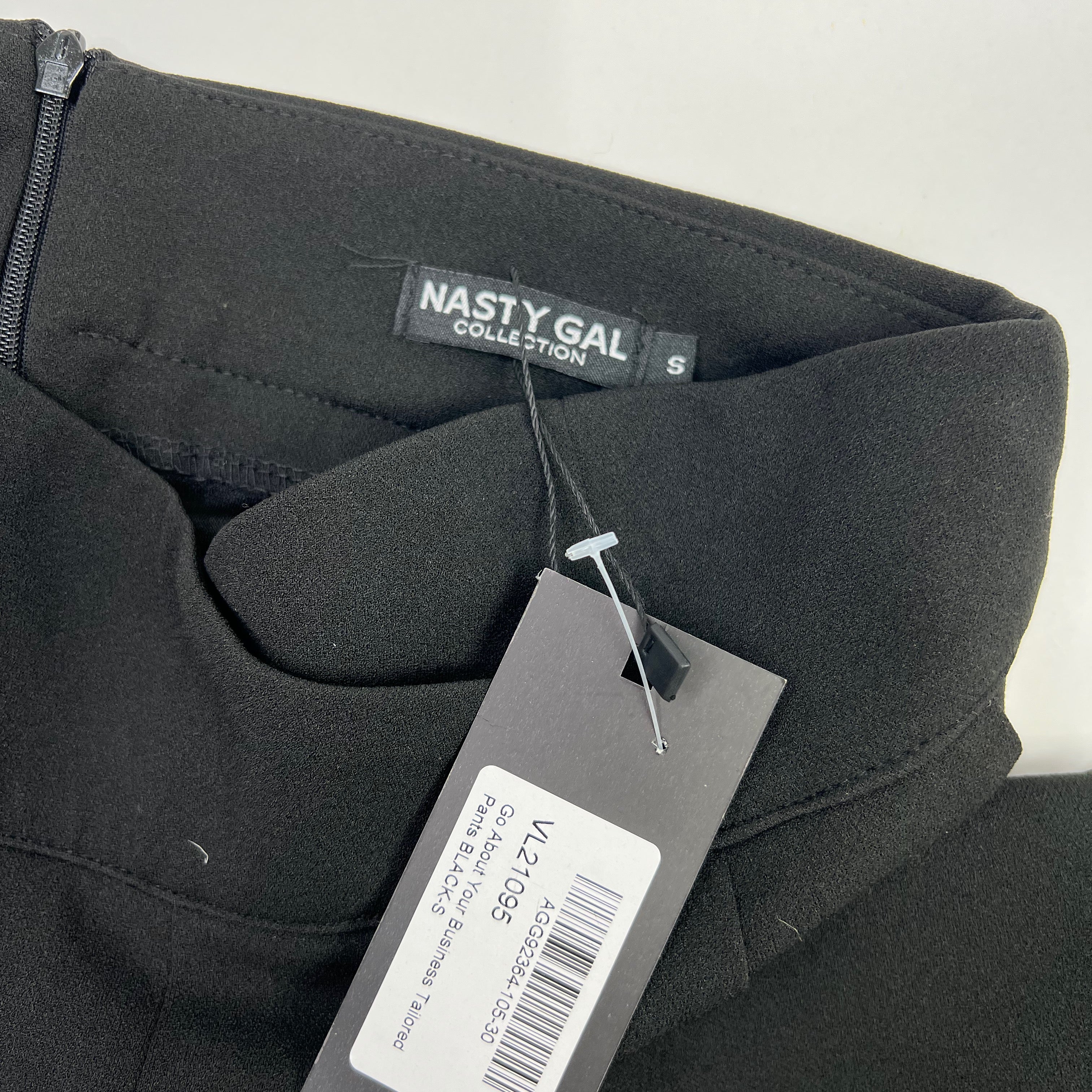 NEW Nasty Gal Go About Your Business Tailored Fitted Wrap Waist Pants Black S