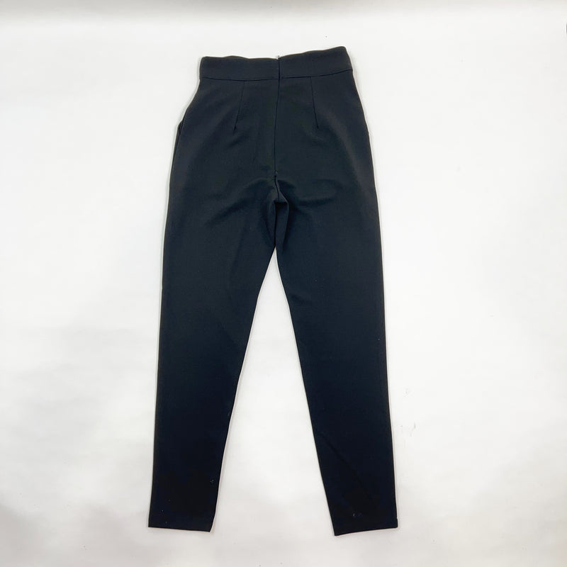 NEW Nasty Gal Go About Your Business Tailored Fitted Wrap Waist Pants Black S