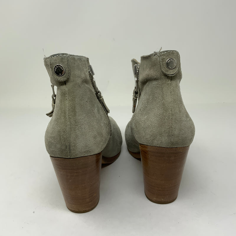 Rag & Bone Margot Suede Stacked Wood Heel Zipper Detail Ankle Booties Shoes 9