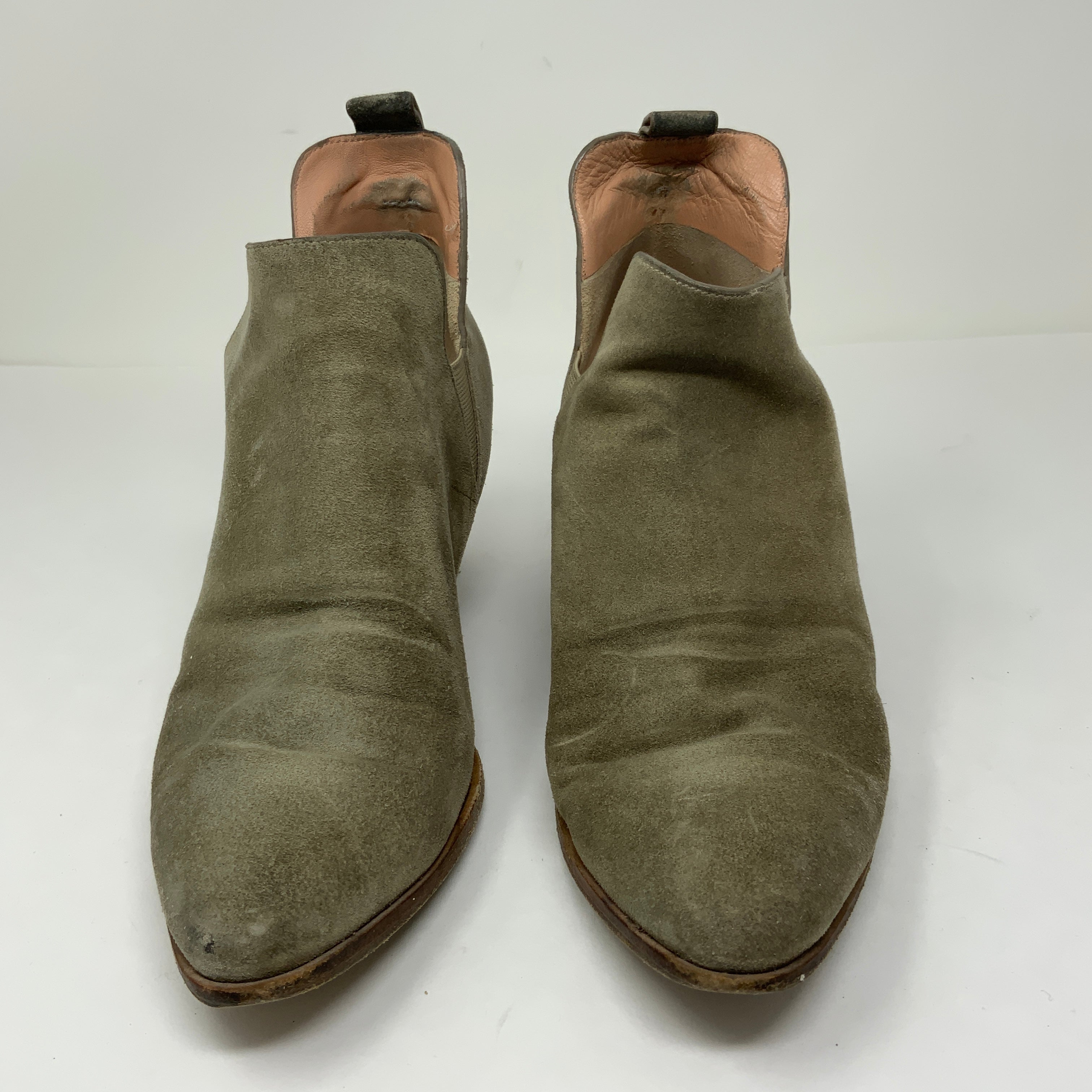 Sigerson Morrison Belin Pull On Block Heel Rubidio Gray Suede Ankle Booties