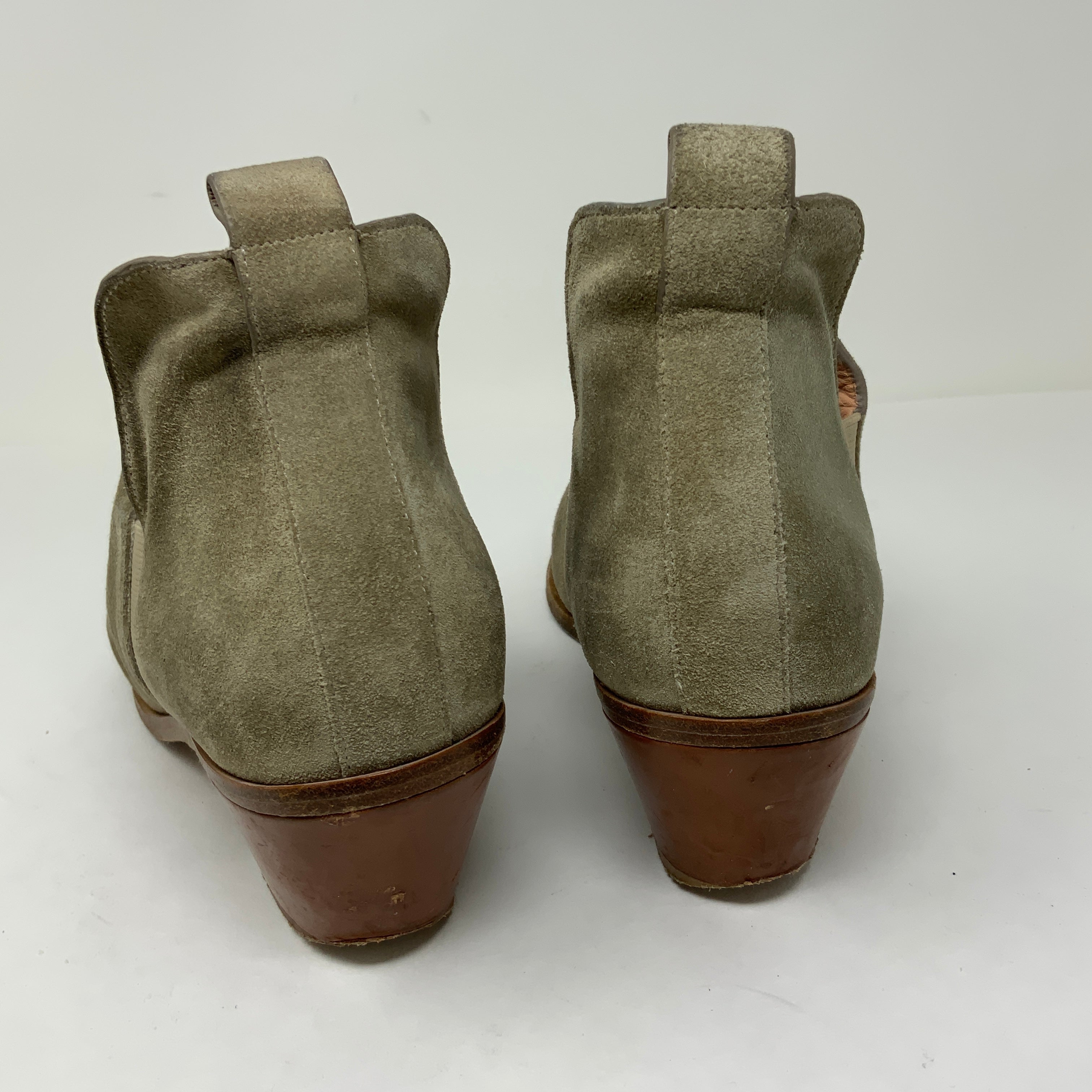Sigerson Morrison Belin Pull On Block Heel Rubidio Gray Suede Ankle Booties