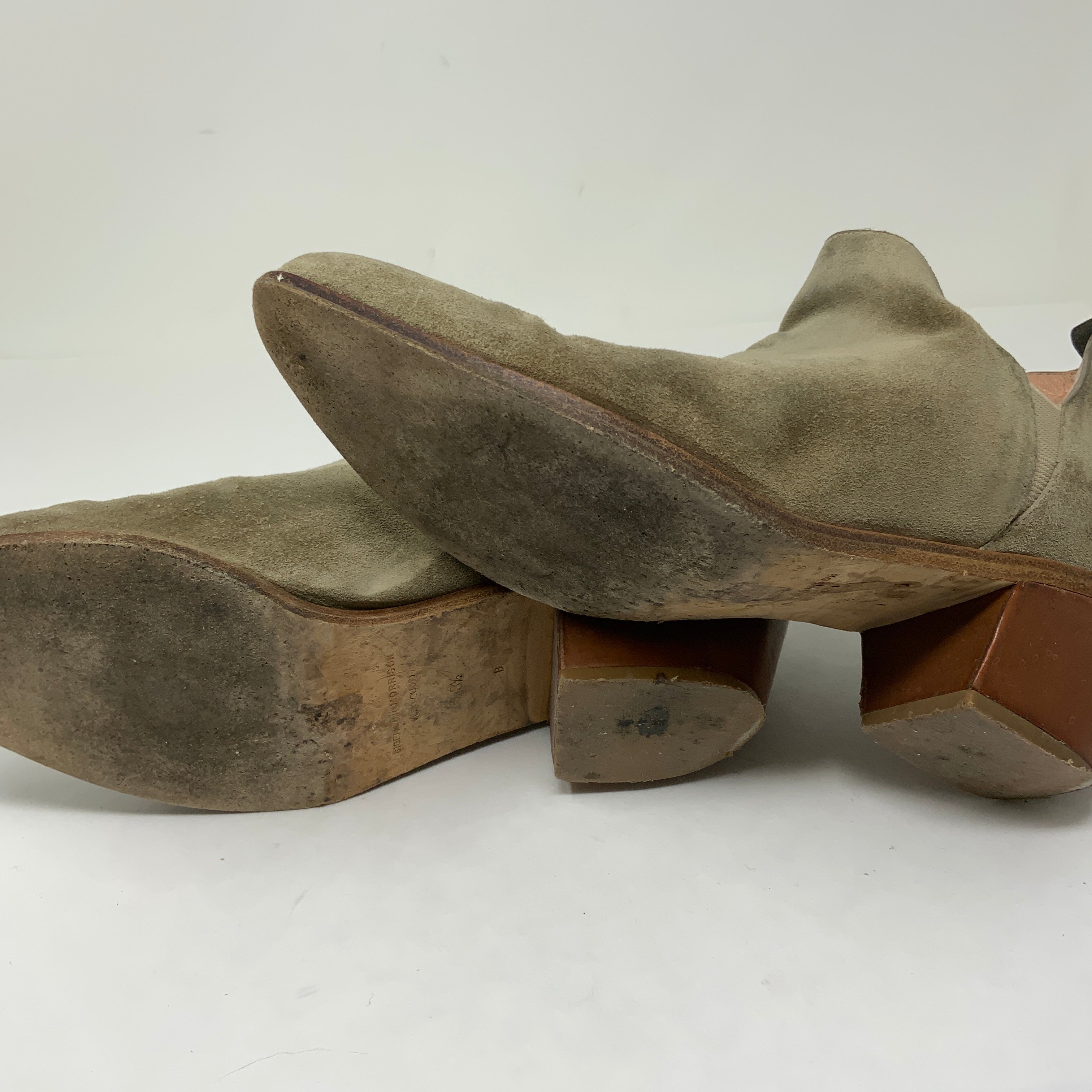 Sigerson Morrison Belin Pull On Block Heel Rubidio Gray Suede Ankle Booties