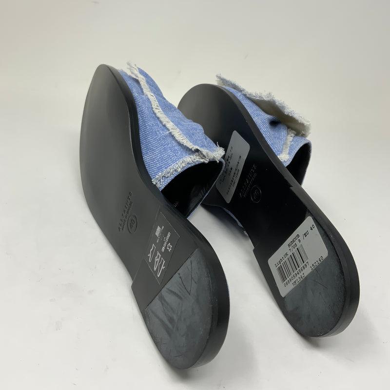 NEW All Saints Rumor Cotton Denim Jean Chambray Knot Bow Tie Slip On Flats Shoes