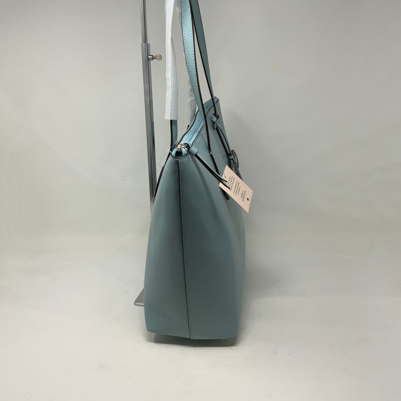 NEW Kate Spade Cassy Frosted Spearmint Blue Leather Shoulder Purse Bag Tote