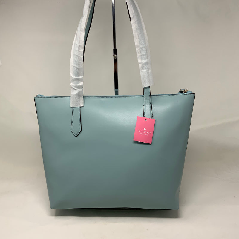 Kate Spade ostrich leather turquoise-y/light blue... - Depop