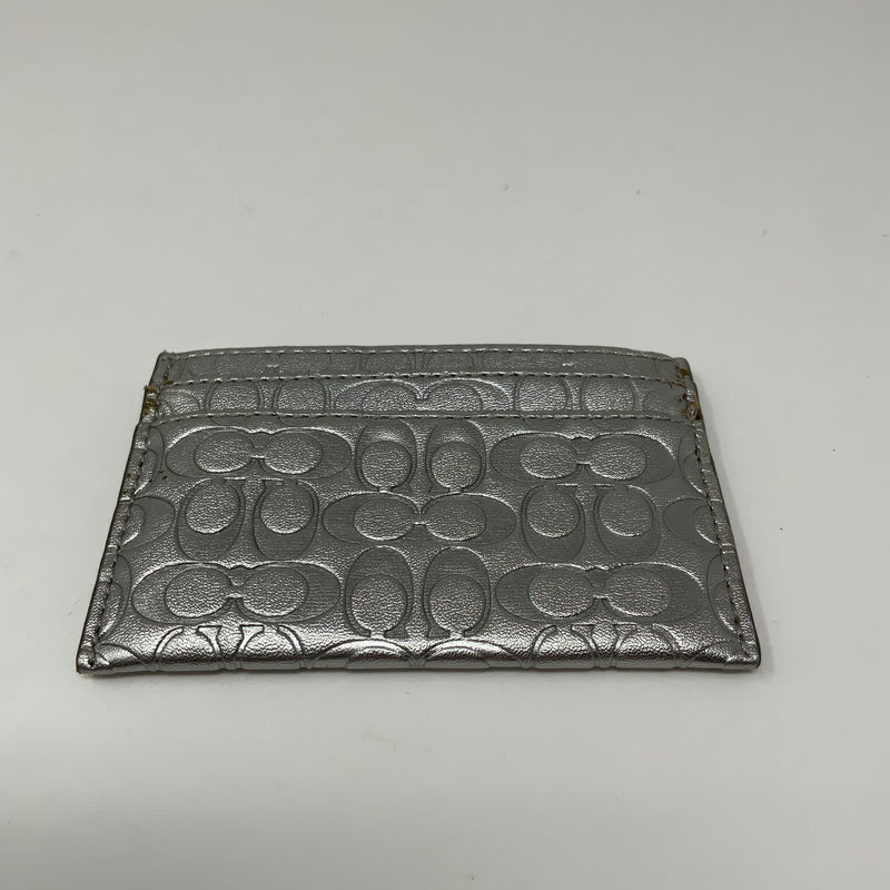 Coach Silver Metallic C Logo Embossed Print Multi Card Wallet