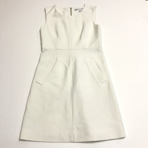 Diane Von Furstenberg Carpreena Solid White Sleeveless Ponte Shift Midi Dress 2