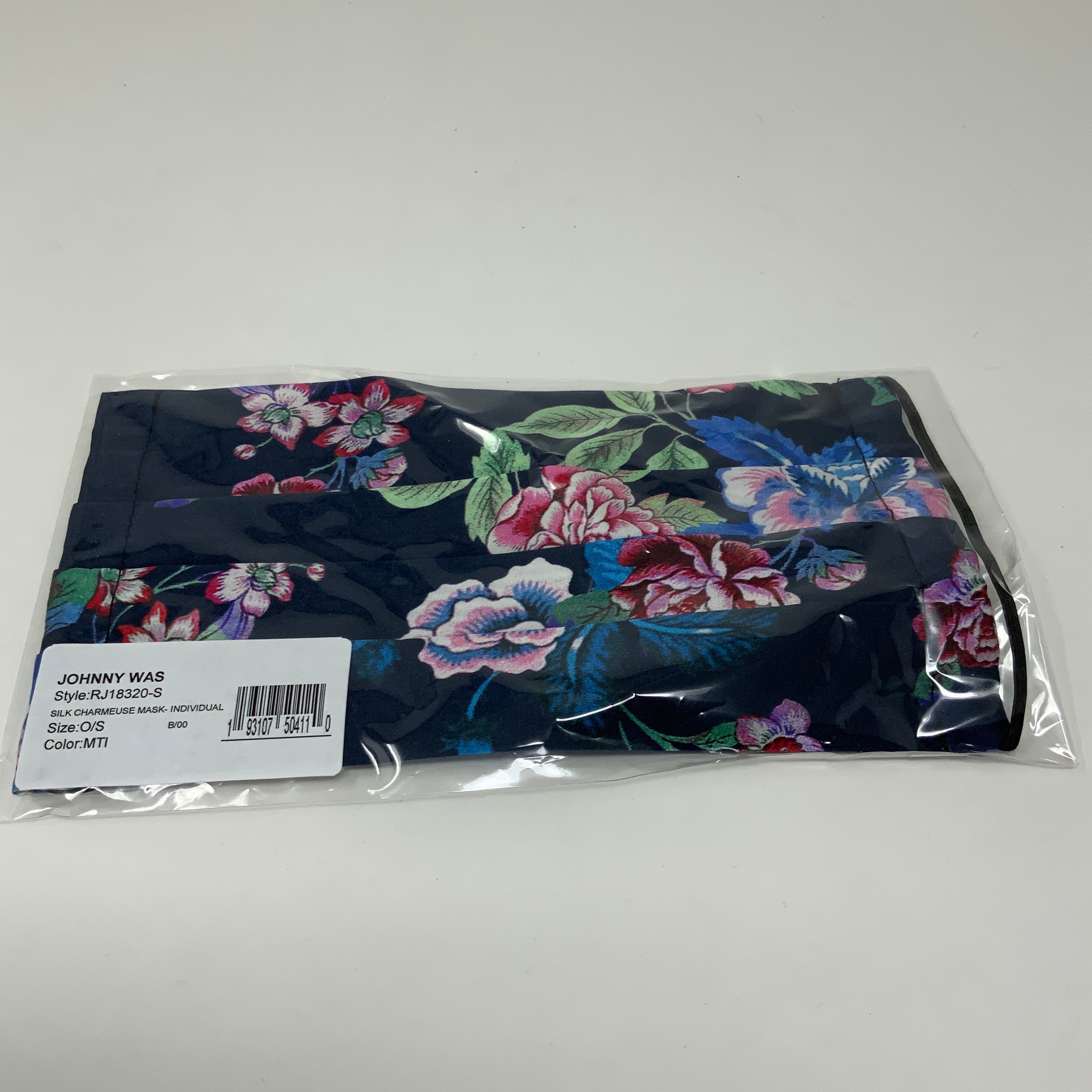 NEW Johnny Was Silk Satin One Size Fits Most Travel Face Mask Multi Color