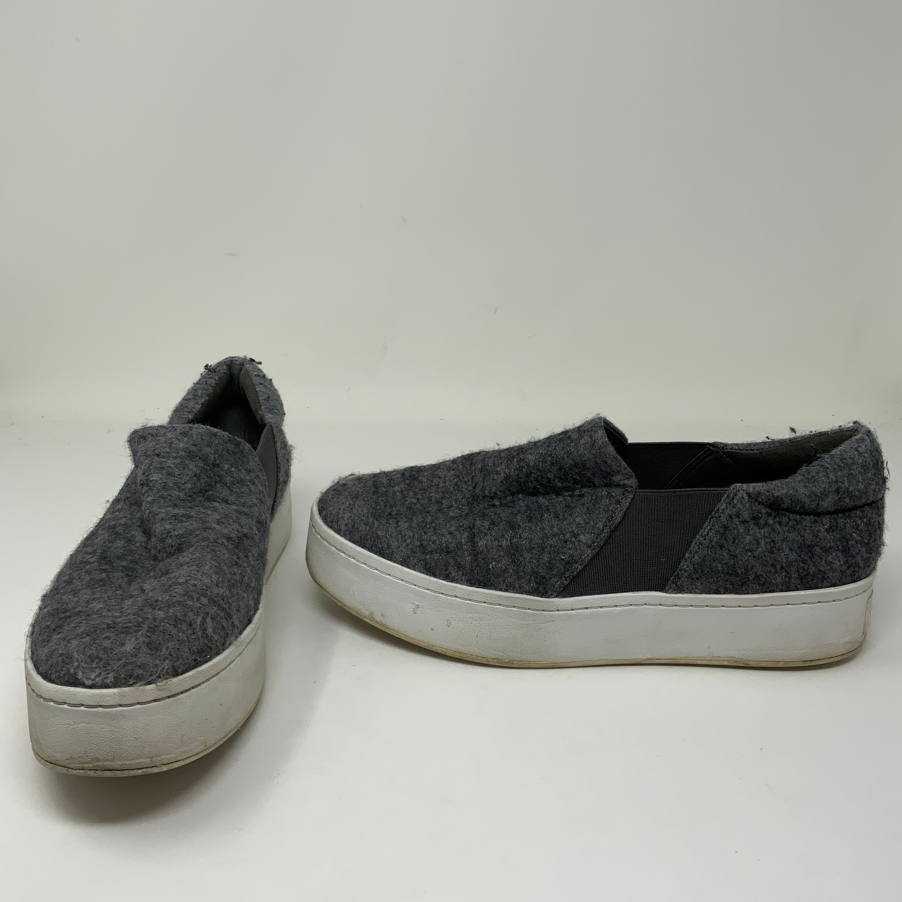 Vince Women's Warren Gray Felt Rubber Platform Slip On Sneakers Shoes 9M