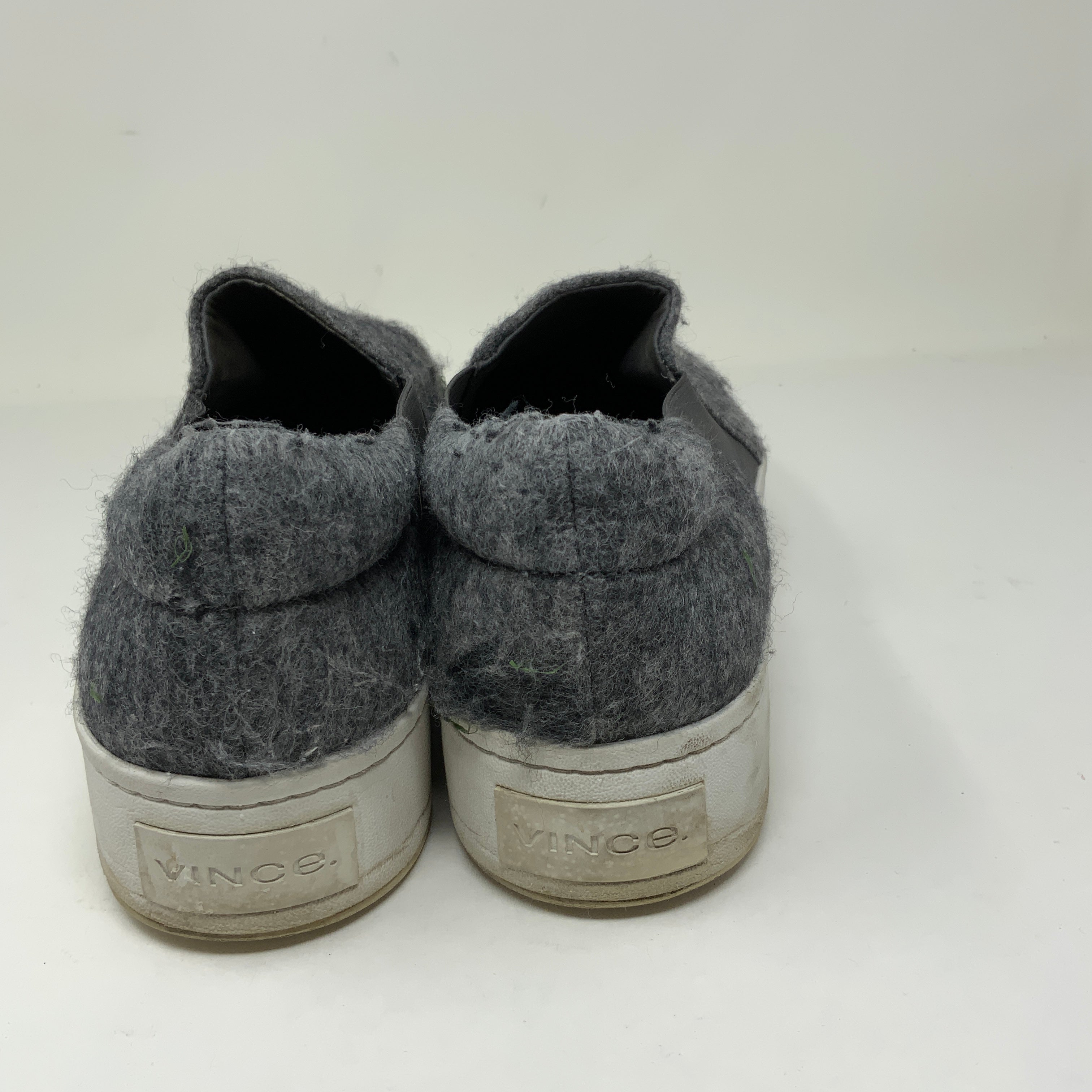 Vince Women's Warren Gray Felt Rubber Platform Slip On Sneakers Shoes 9M