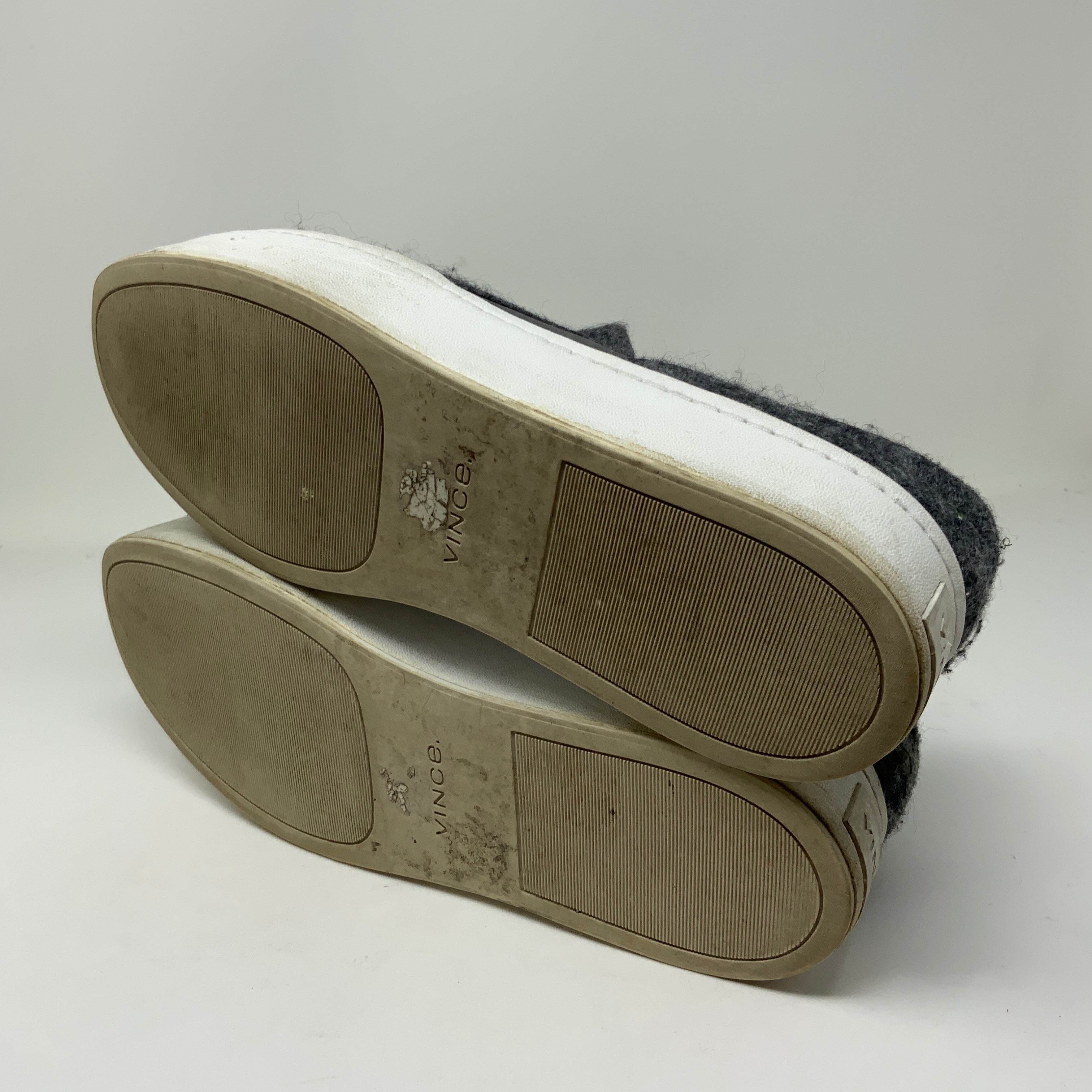 Vince Women's Warren Gray Felt Rubber Platform Slip On Sneakers Shoes 9M