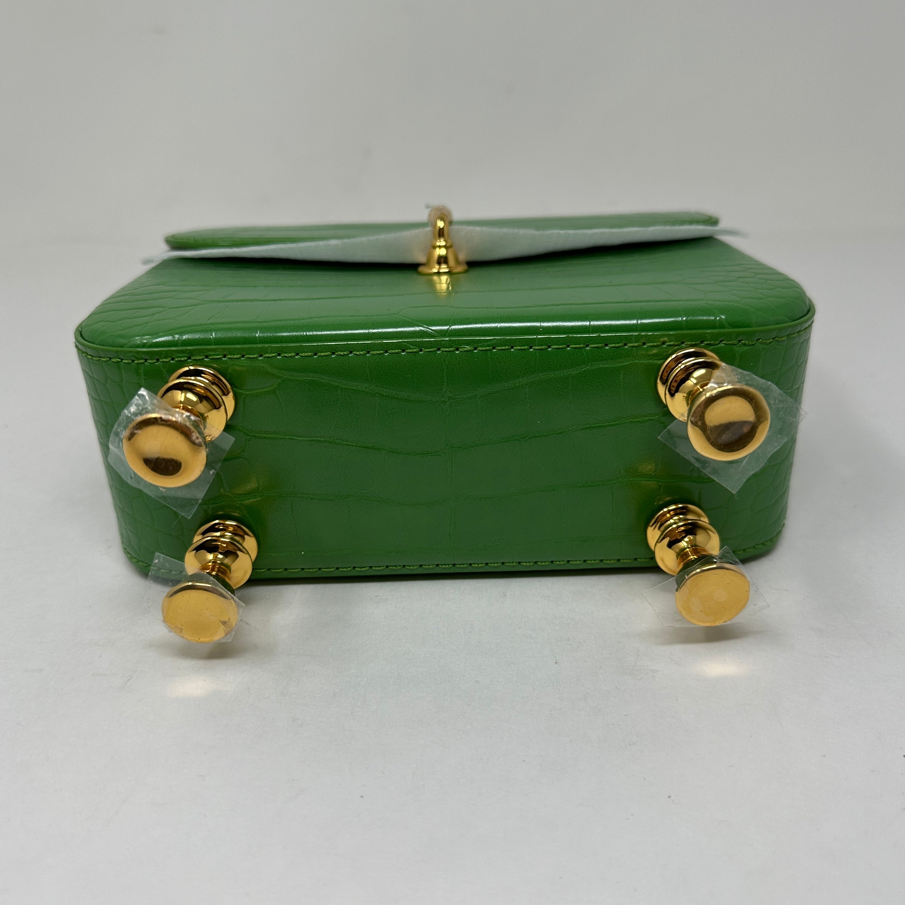 NEW Charles & Keith Meriah Croc Embossed Faux Leather Top Handle Bag Purse Green