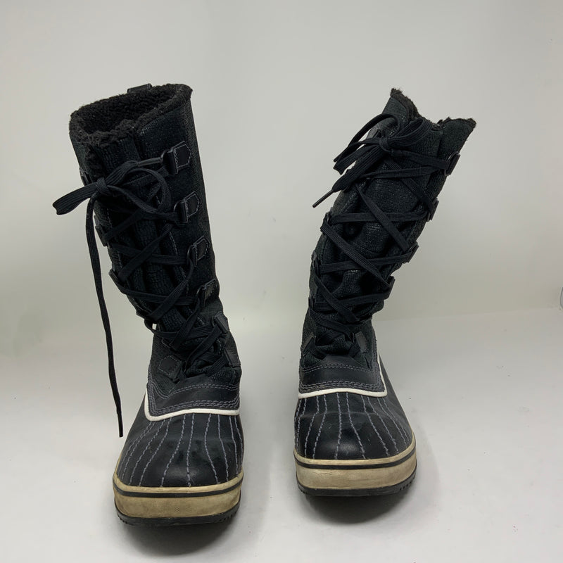 Sorel Tivoli NL1907 High Mid Calf Black Suede Snow Winter Lace Up Boots Black