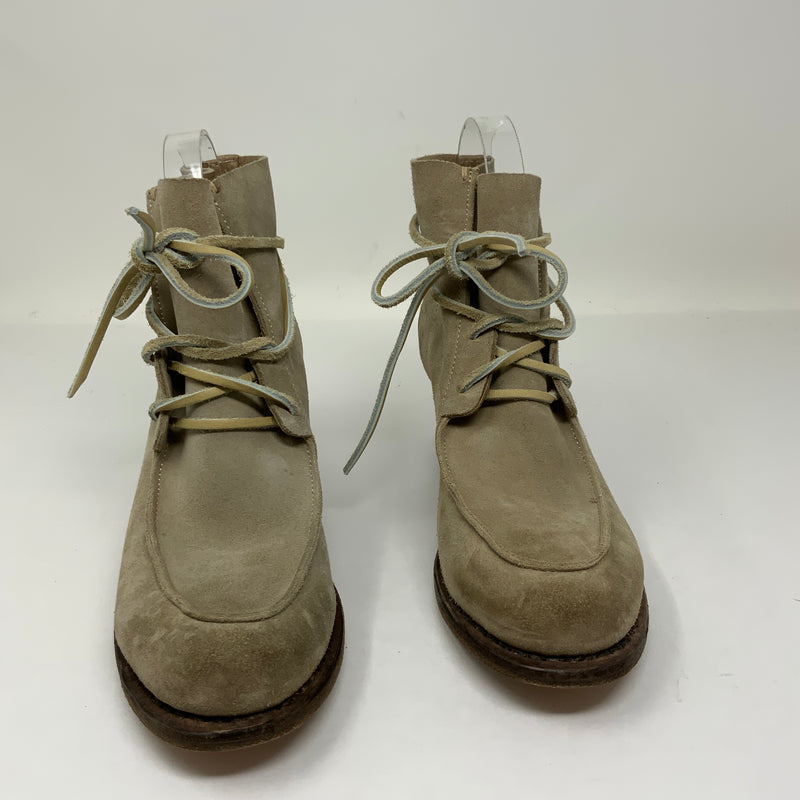 Rag & Bone Piper Suede Leather Lace Up Wood Stacked High Heels Booties Shoes 6