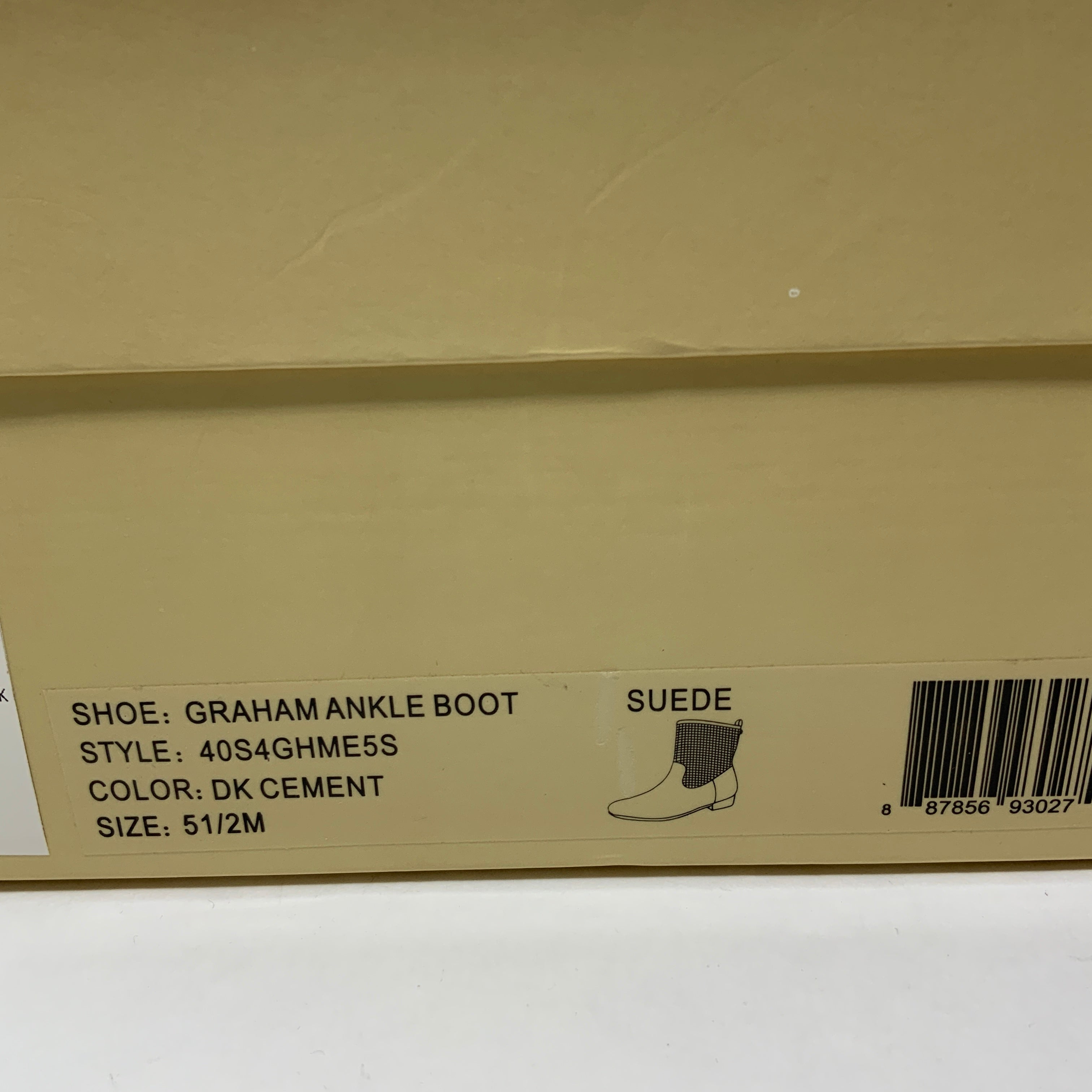 Michael Kors Graham Suede Leather Perforated Cut Out Ankle Boot Dark Cement 5.5