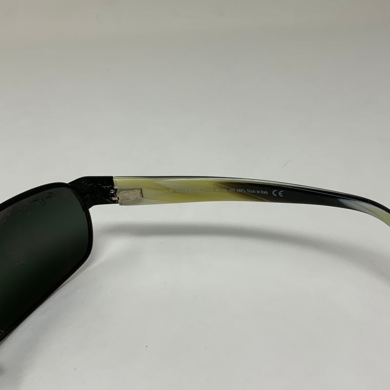 Maui Jim Black Coral Polarized Rectangle Gloss Black Thin Glass Sunglasses