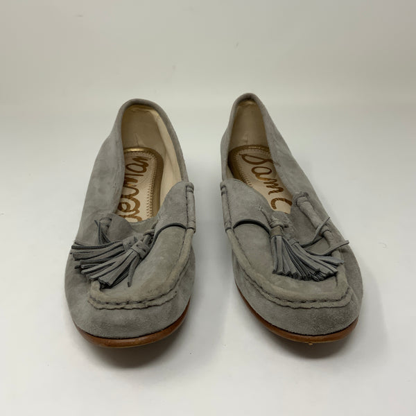 Sam Edelman Therese Suede Leather Slip On Tassel Flat Loafers Shoes Gray 6