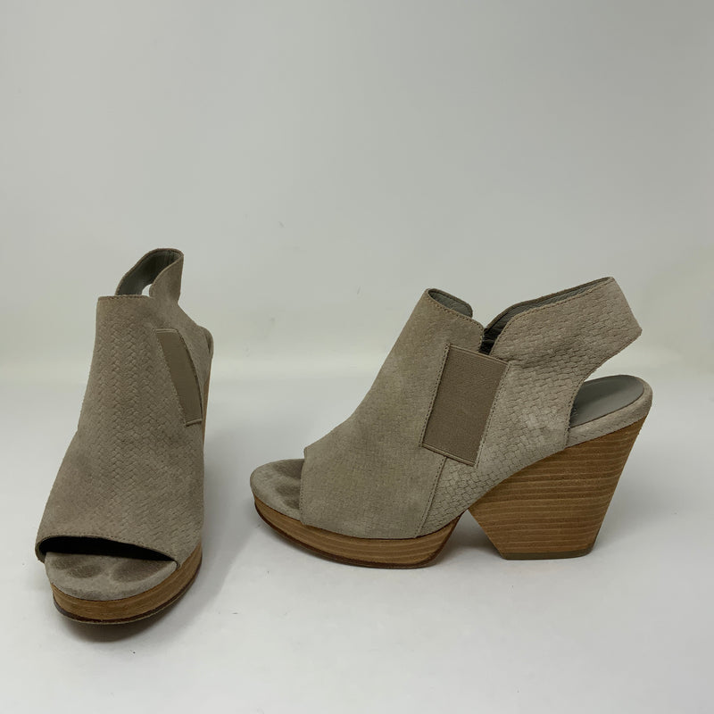 Eileen Fisher Plus Suede Woven Stacked Wooden Heel Slingback Platform Shoes Gray