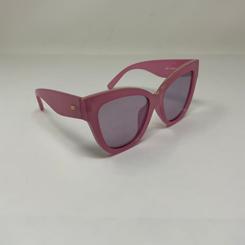 Le Specs Le Vacanze Oversize Cat Eye Semi Sheer Pink Sunglasses Accessory