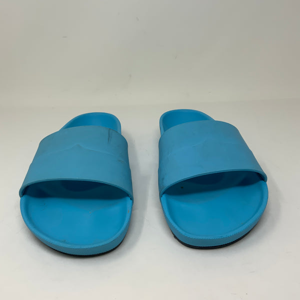 Hunter Rubber Open Toe Flat Slip On Slides Sandals Shoes Blue 7
