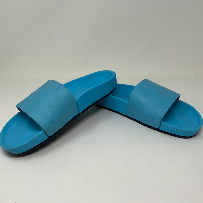 Hunter Rubber Open Toe Flat Slip On Slides Sandals Shoes Blue 7