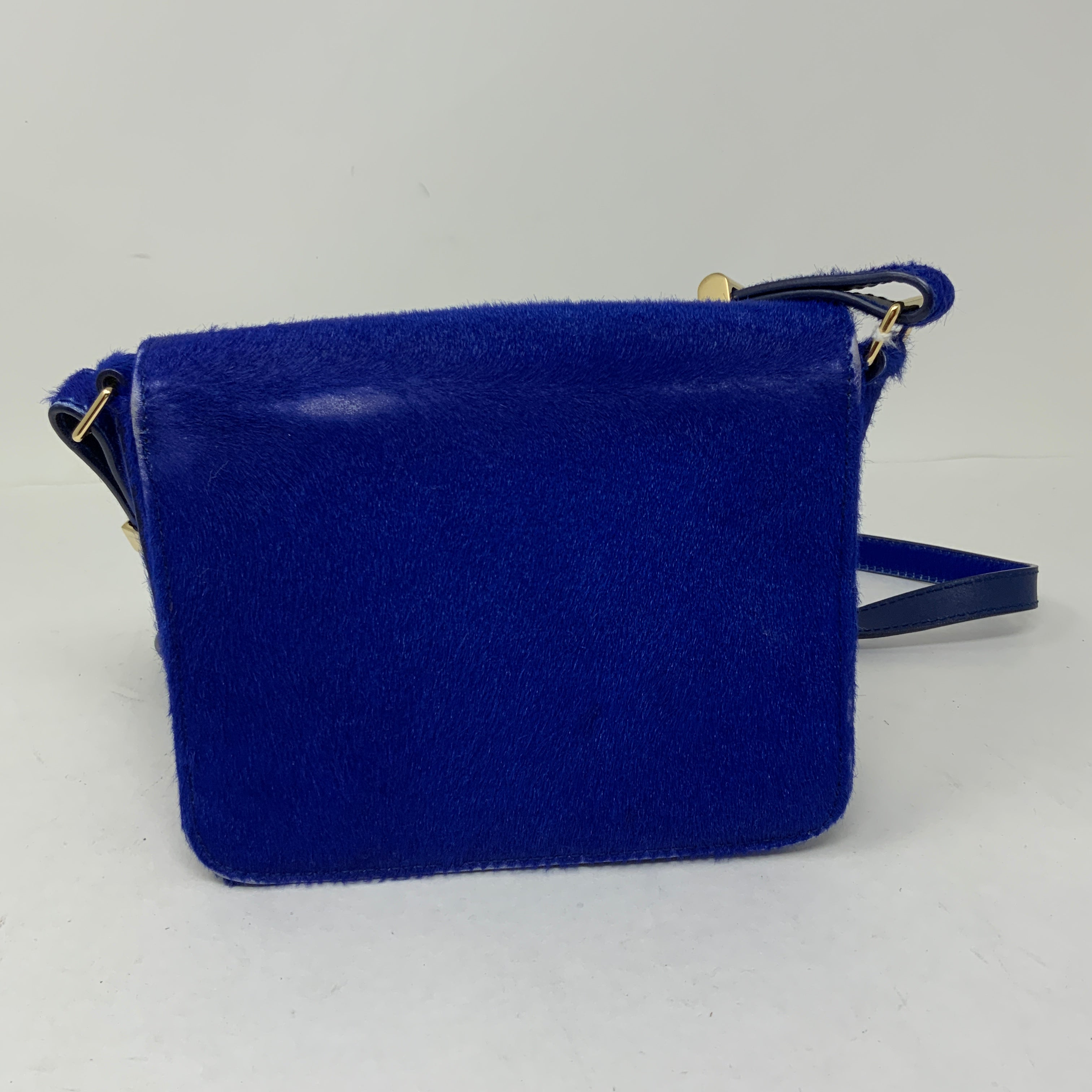 Jason Wu Diane Genuine Calf Hair Fur Dyed Blue Crossbody Shoulder Mini Purse Bag