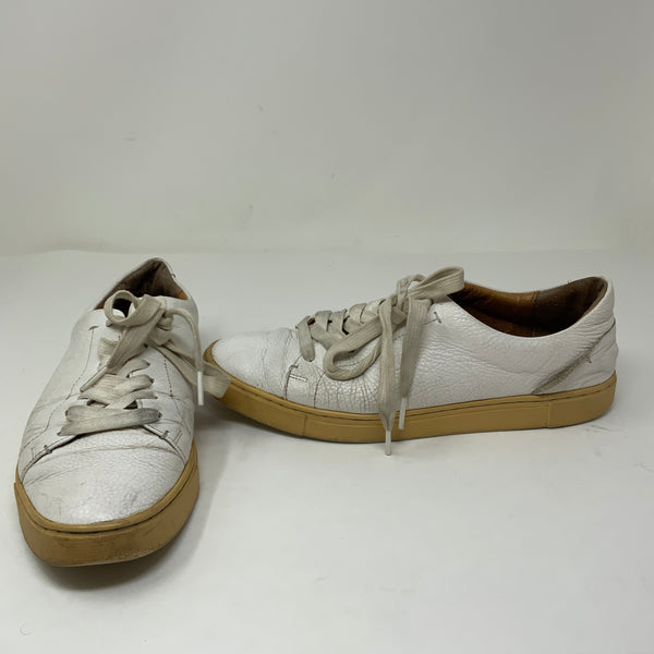 Frye Ivy Low Lace Up Genuine Leather Flat Sneakers Shoes White 8.5