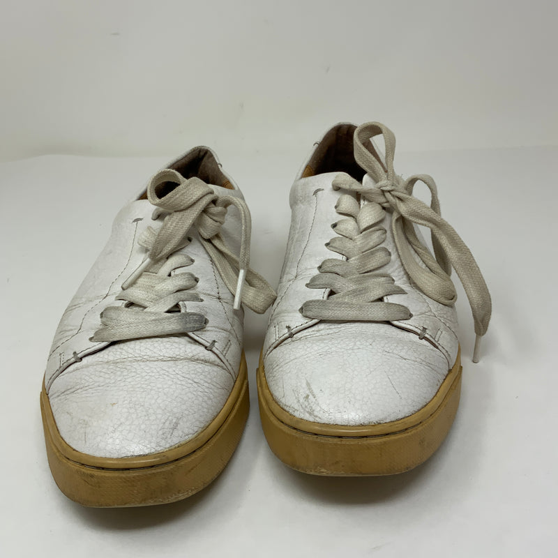 Frye Ivy Low Lace Up Genuine Leather Flat Sneakers Shoes White 8.5