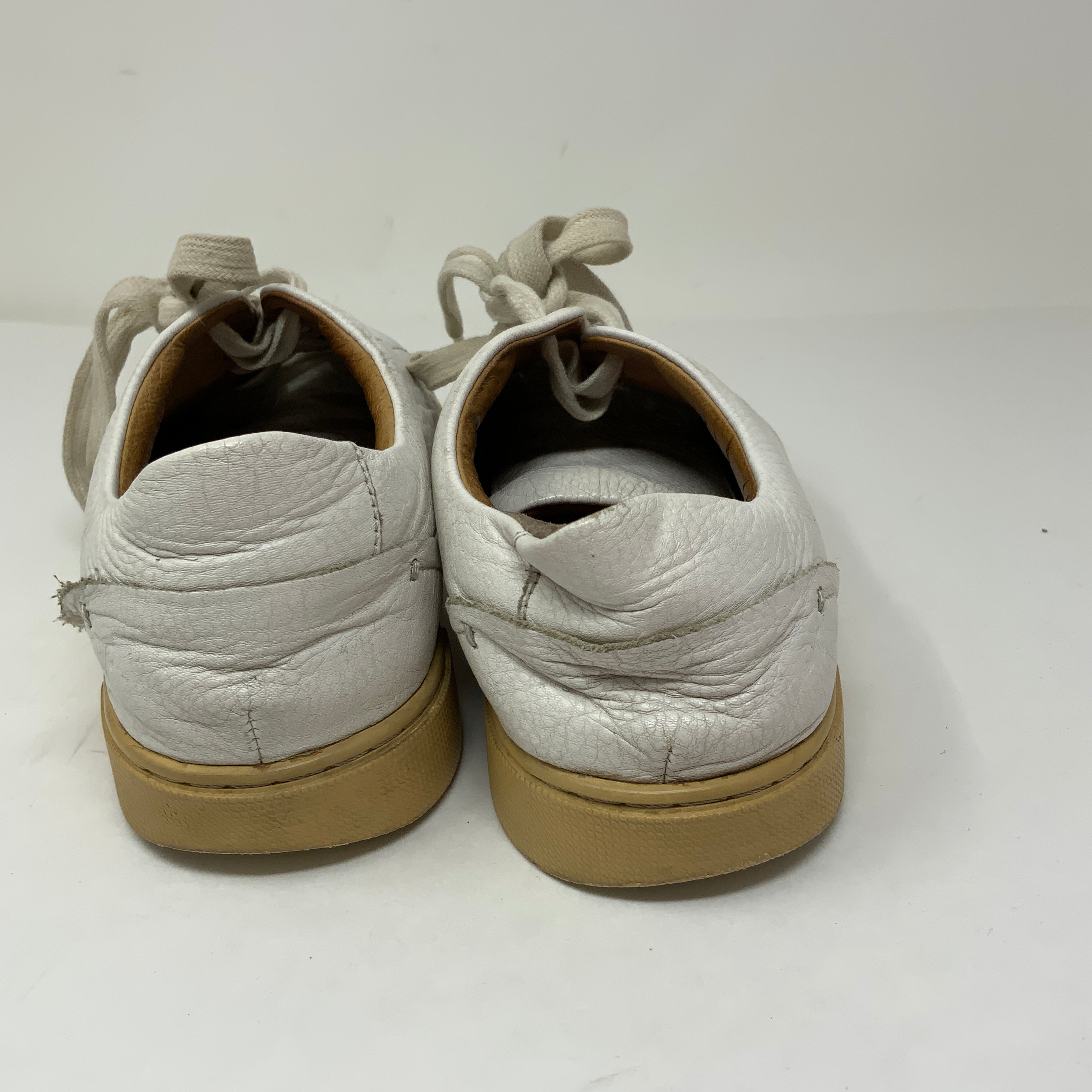 Frye Ivy Low Lace Up Genuine Leather Flat Sneakers Shoes White 8.5