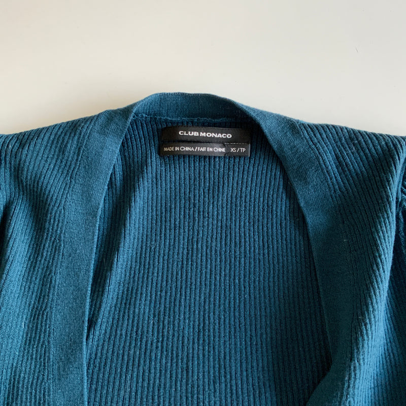 Club Monaco Merino Wool Knit Button Front Long Sleeve V Neck Cardigan Sweater