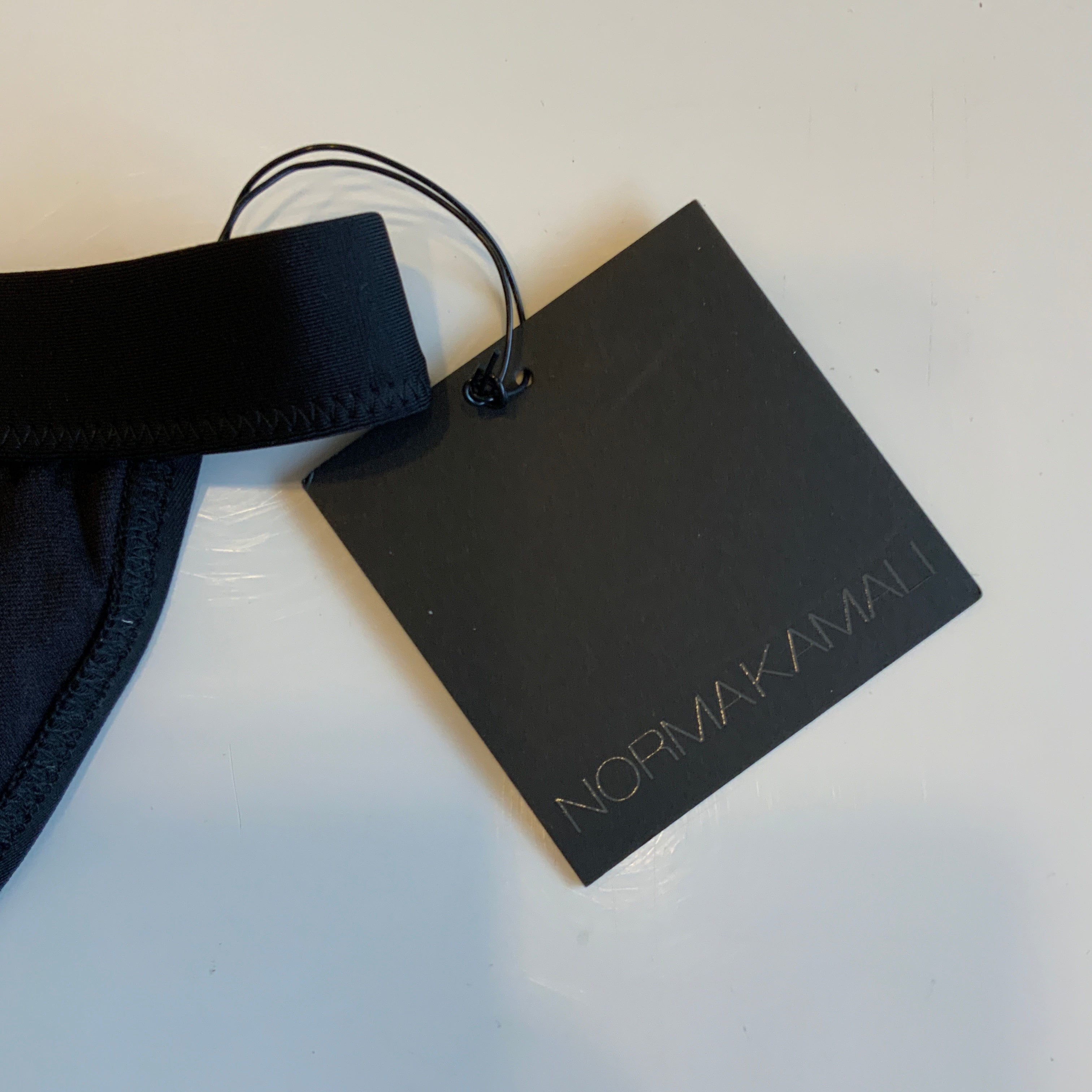 NEW Norma Kamali Banded Black Full Coverage Bikini Swim Bathing Suit Bottom S