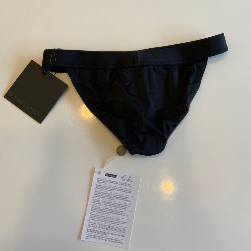 NEW Norma Kamali Banded Black Full Coverage Bikini Swim Bathing Suit Bottom S