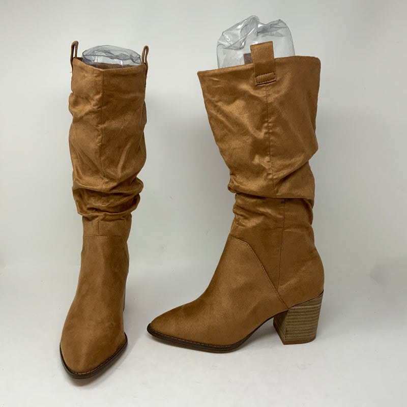 NEW Report Footwear Tariq Faux Vegan Suede Slouch Pull On High Heels Boots Shoes