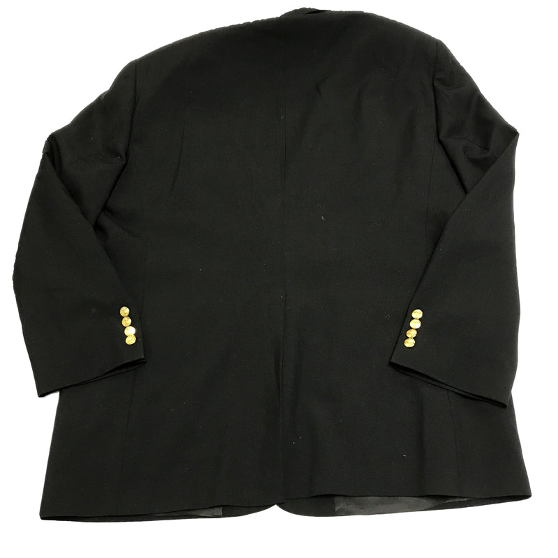 Hart Schaffner & Marx Solid Black Wool Two Button Blazer Dinner Jacket Coat 46L