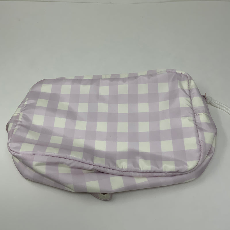 Sweaty Betty Purple White Gingham Check Print Nylon Water Resistant Travel Purse