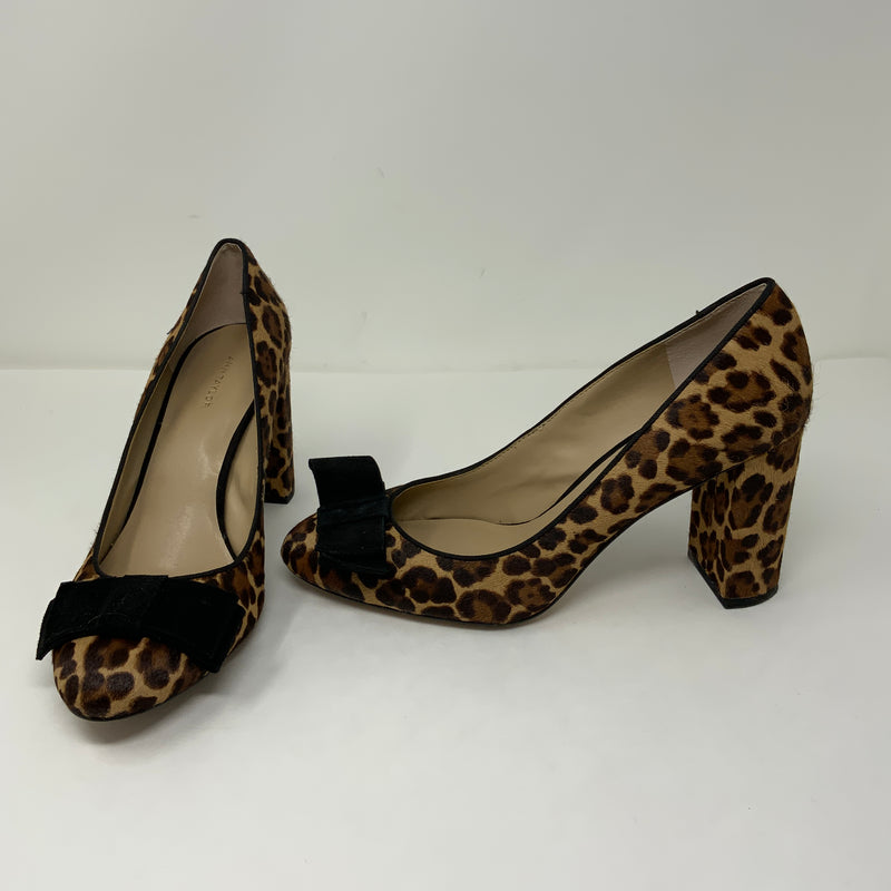 Ann Taylor Lenore Cheetah Leopard Animal Calf Hair Print Bow Tie High Heels Shoe