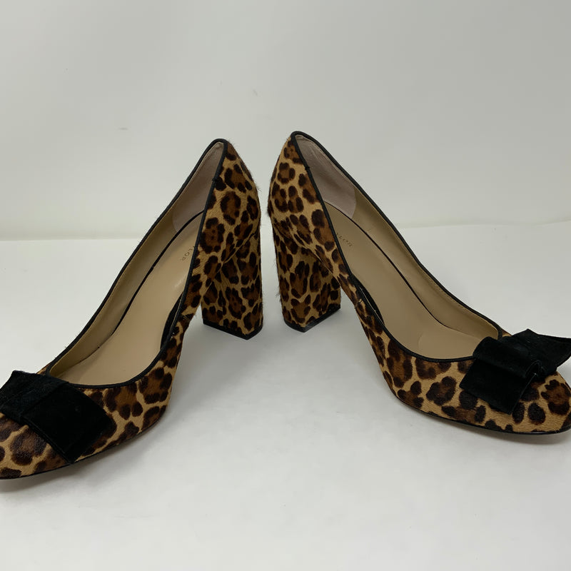 Ann Taylor Lenore Cheetah Leopard Animal Calf Hair Print Bow Tie High Heels Shoe