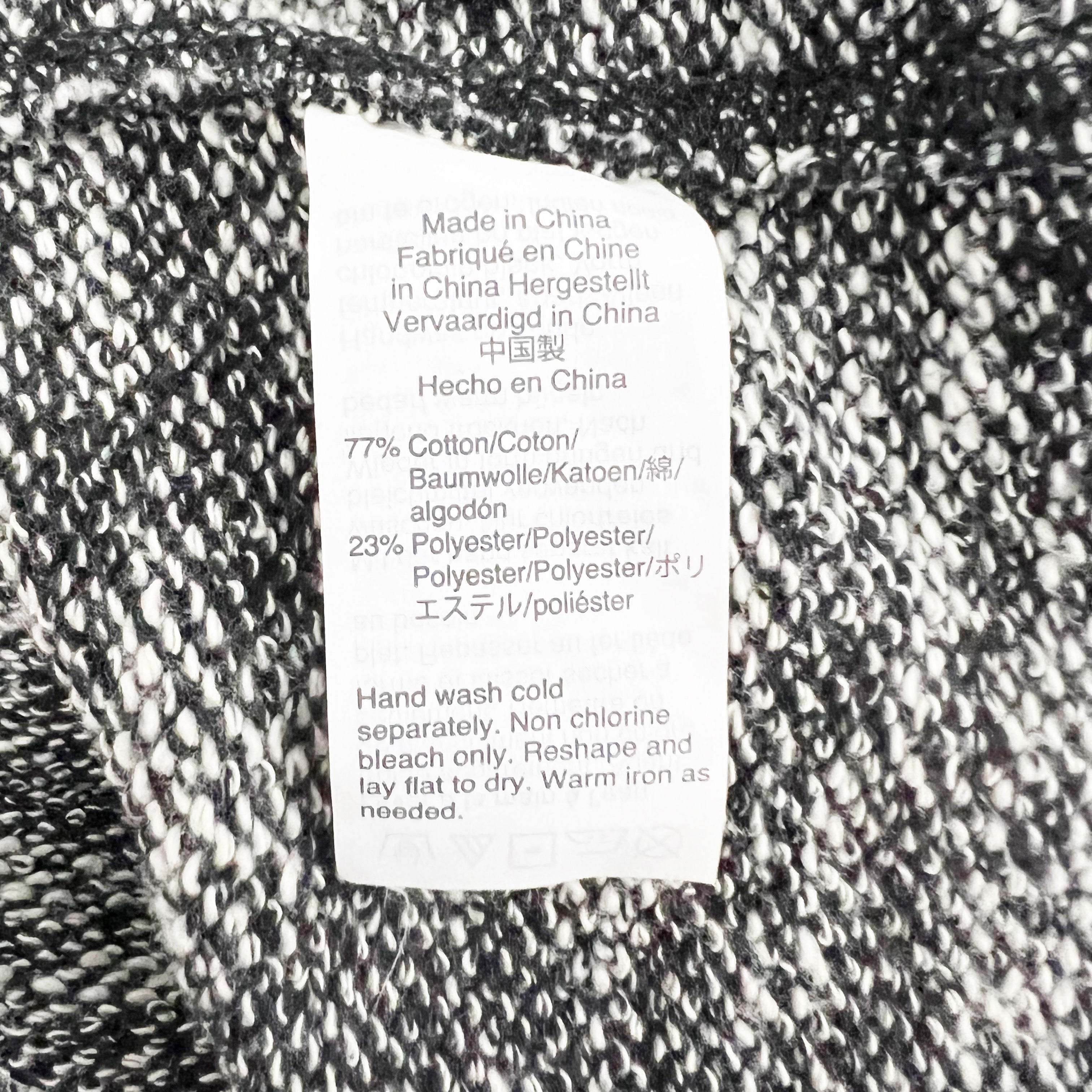 Madewell Cotton Marled Knit Cotton Mock Neck Pullover Sweater Heather White