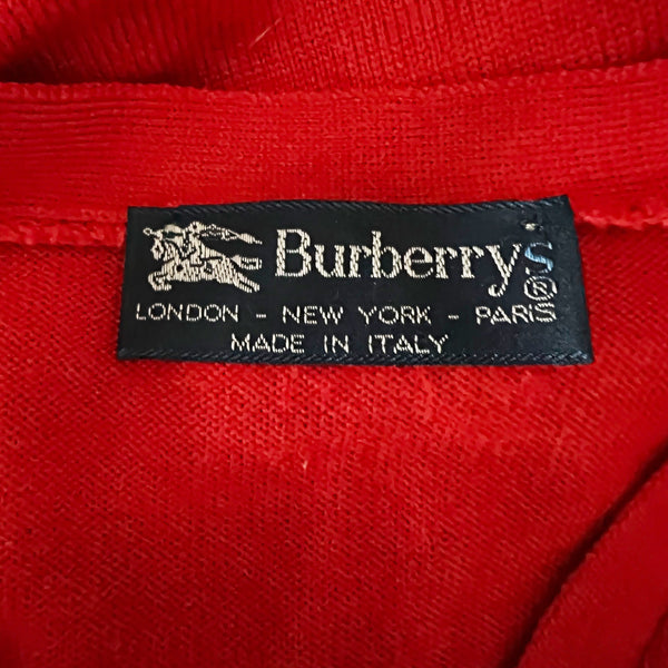 Burberry Made In Italy Wool Silk Cashmere V Neck Button Front Cardigan Sweater