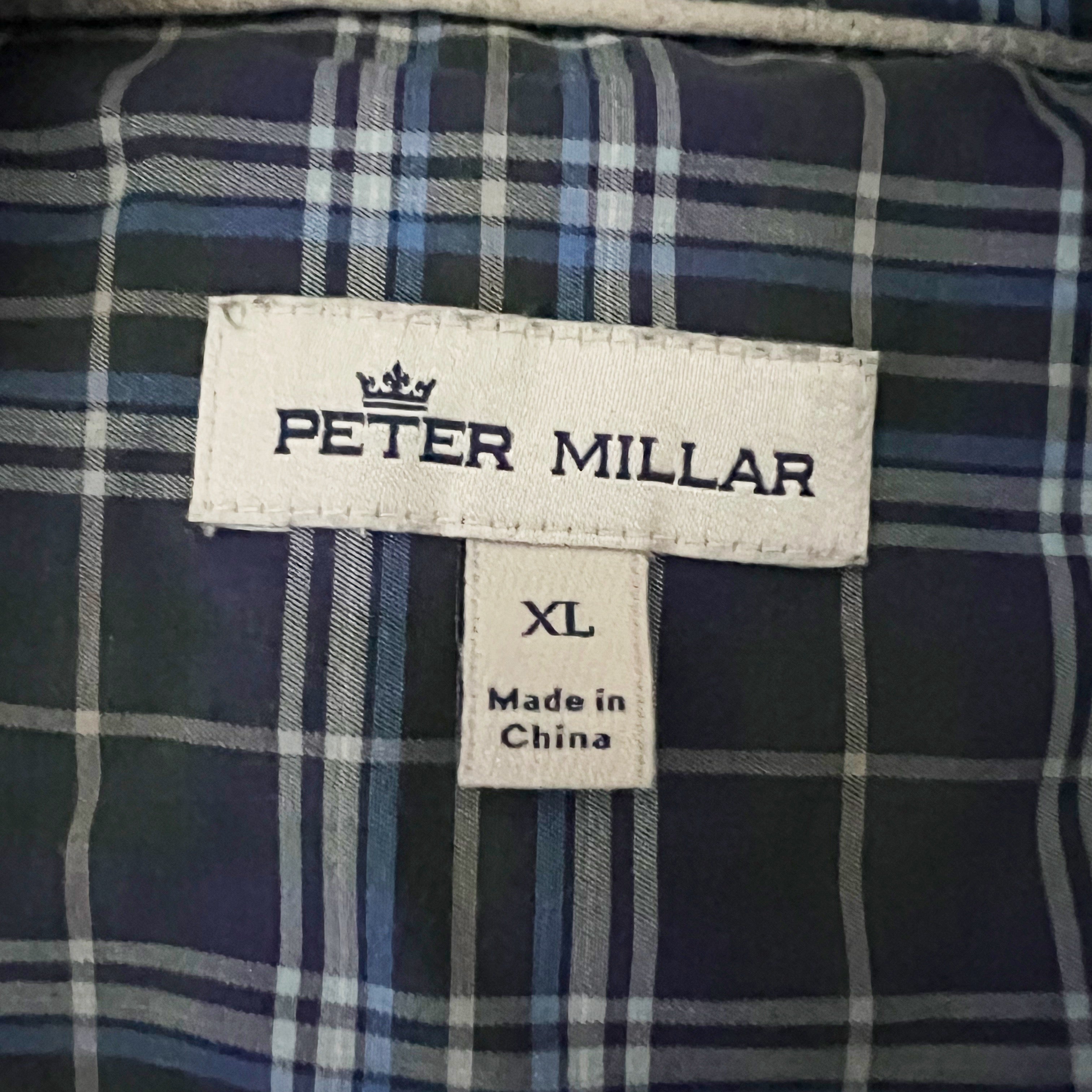 Peter Millar Cotton Poplin Stretch Long Sleeve Collared Button Front Dress Shirt