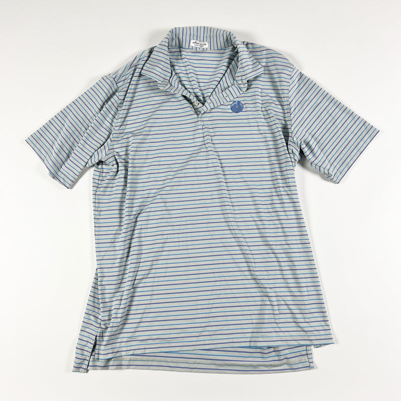 Peter Millar Men's Summer Comfort Short Sleeve Polo Collared Shirt Stripe XL
