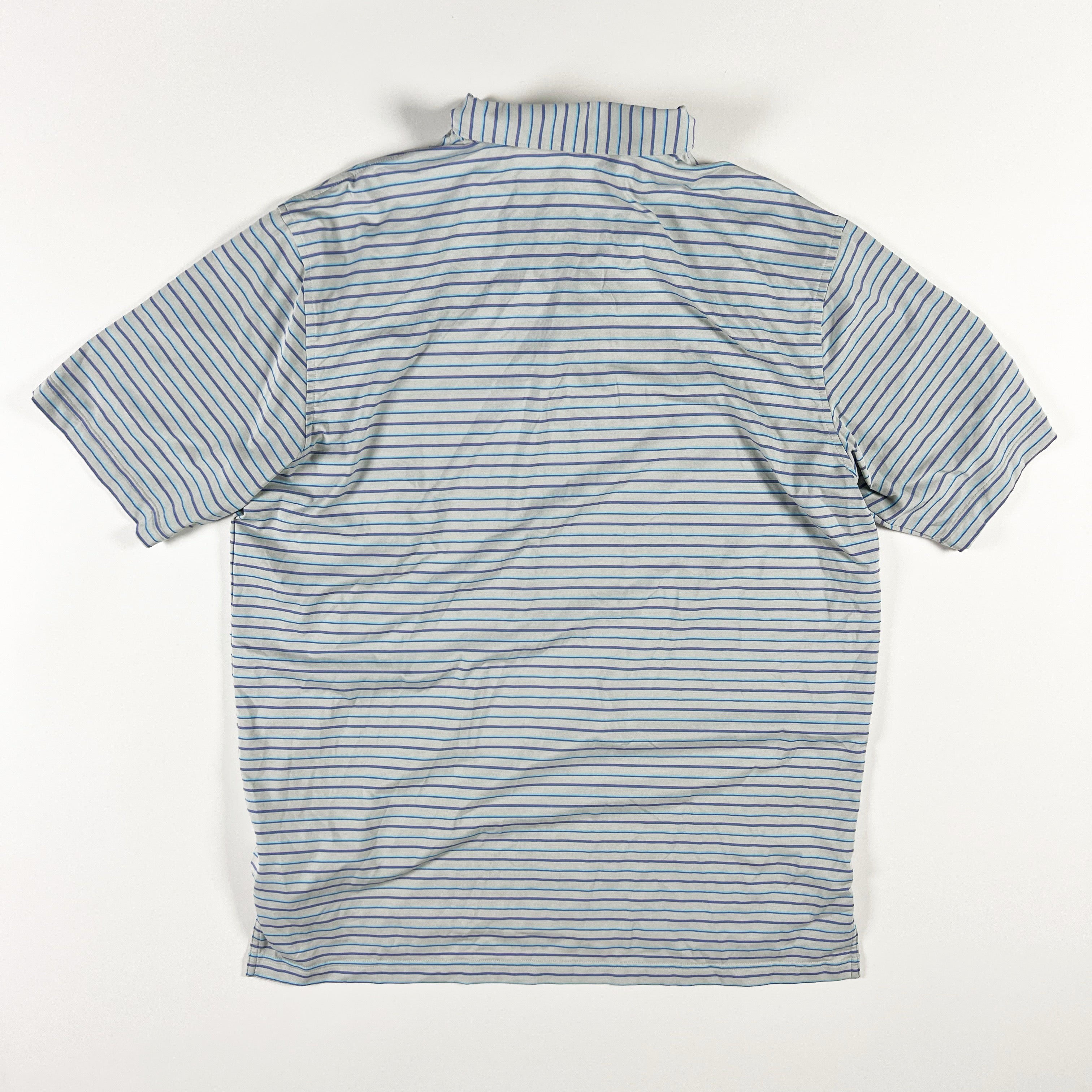 Peter Millar Men's Summer Comfort Short Sleeve Polo Collared Shirt Stripe XL