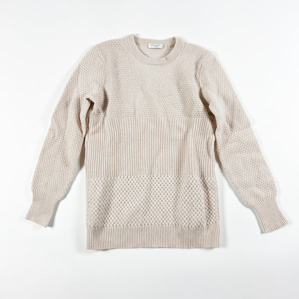 Equipment Rei Crew Neck Wool Cashmere Textured Knit Pullover Sweater Oatmeal S