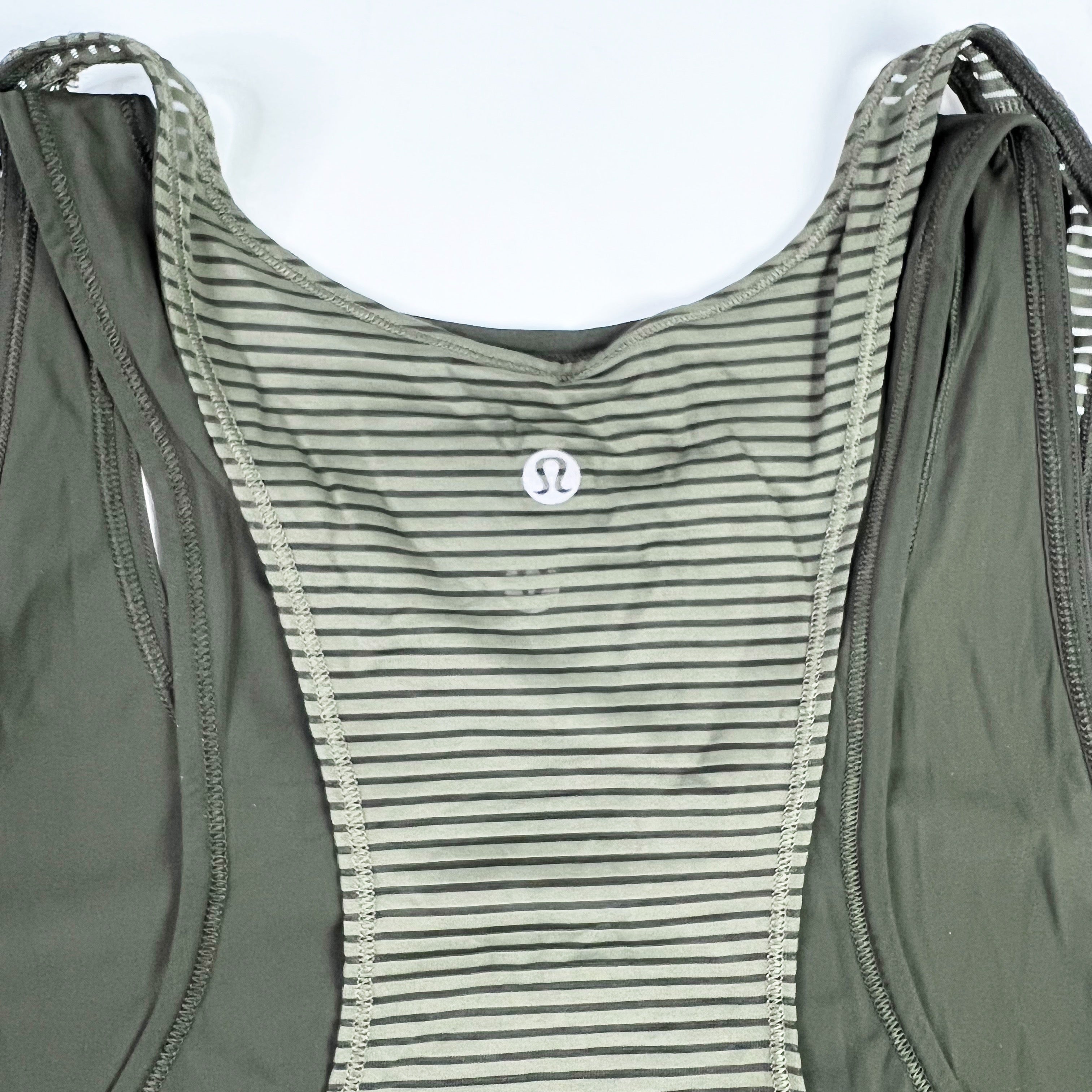 Lululemon Lean In Scoop Neck Sleeveless Athletic Work Out Tank Top Sage Olive 4