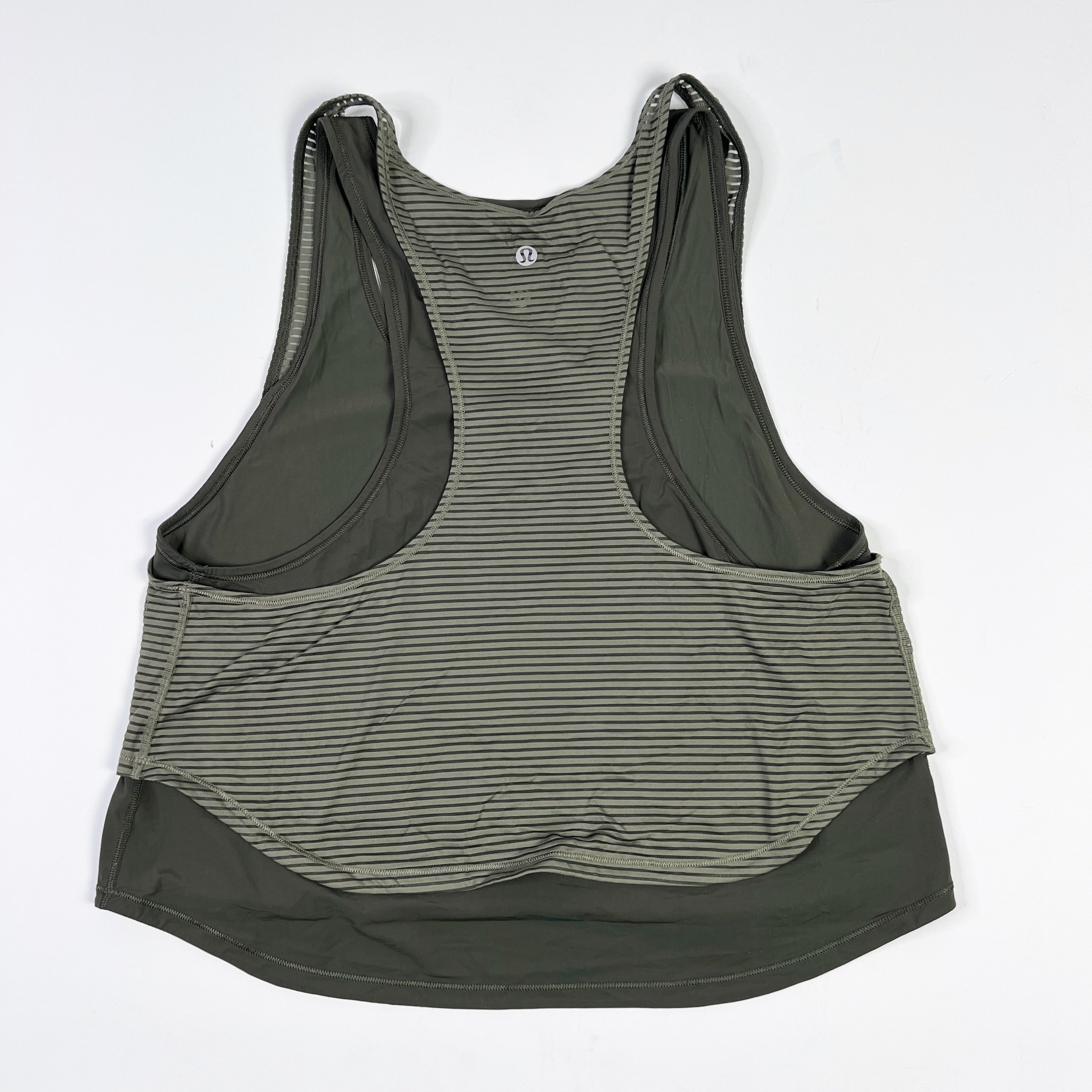 Lululemon Lean In Scoop Neck Sleeveless Athletic Work Out Tank Top Sage Olive 4