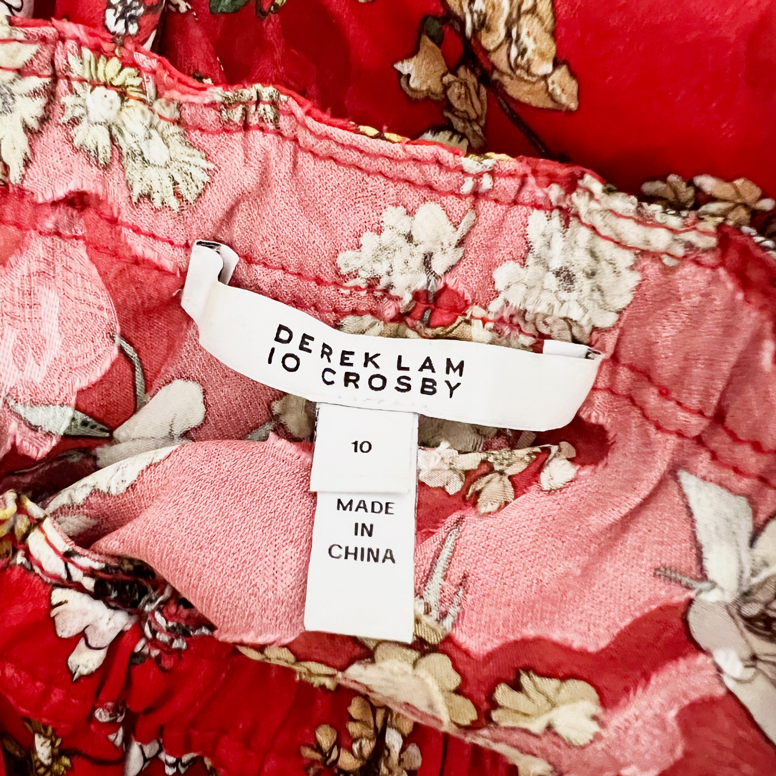 Derek Lam 10 Crosby Asymmetric Floral Print Silk Blend One Shoulder Blouse Top