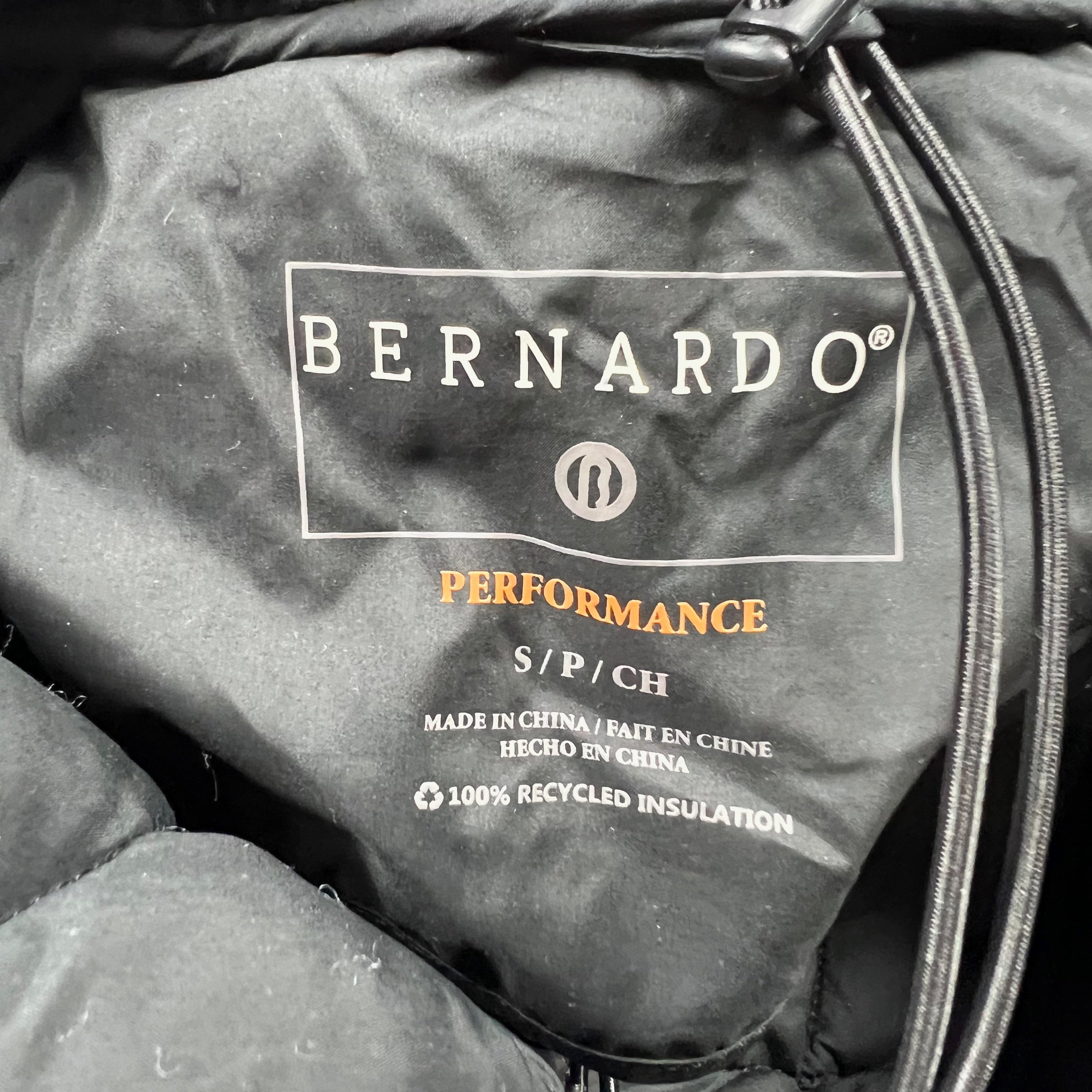 Bernardo Perfromance Packable Recycled Shearling Quilted Full Zip Jacket Black