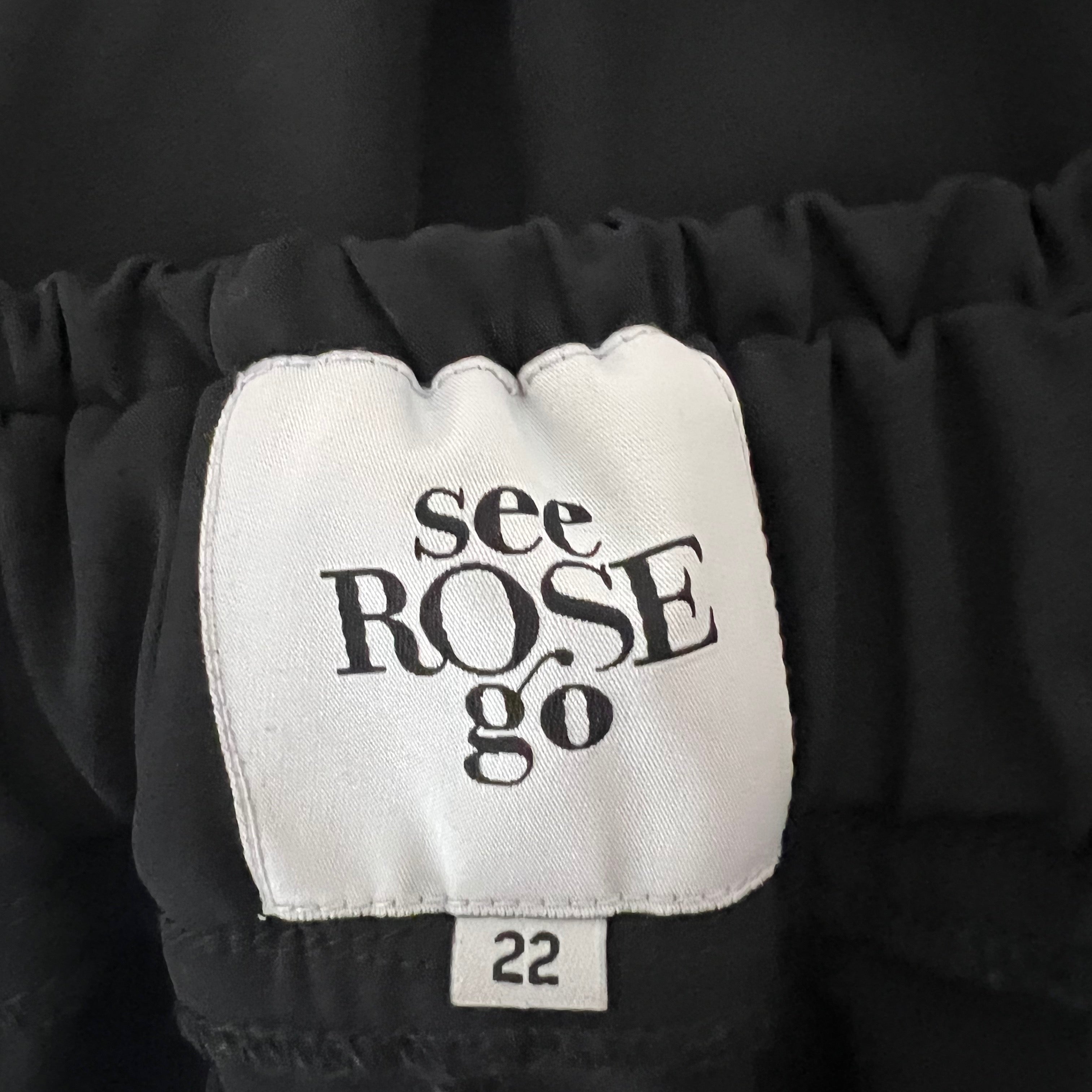 See Rose Go Striped Side Straight Leg Black Pink Track Athletic Lounge Pants 22