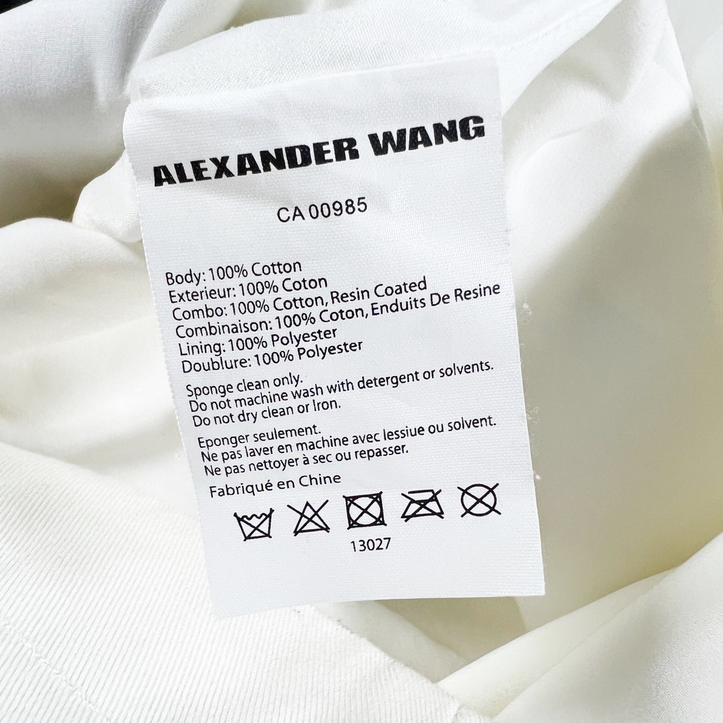 Alexander Wang Cotton Faux Vegan Leather Panel Sleeveless Mini Sheath Dress 4