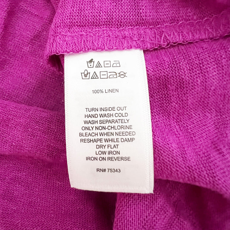 NEW Joie Linen Lightweight Knit Boat Neck Short Sleeve Purple Tee Shirt Blouse